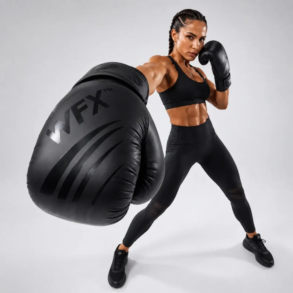 WFX Leather Boxing Gloves negro — mejor guante boxeo mujer precio