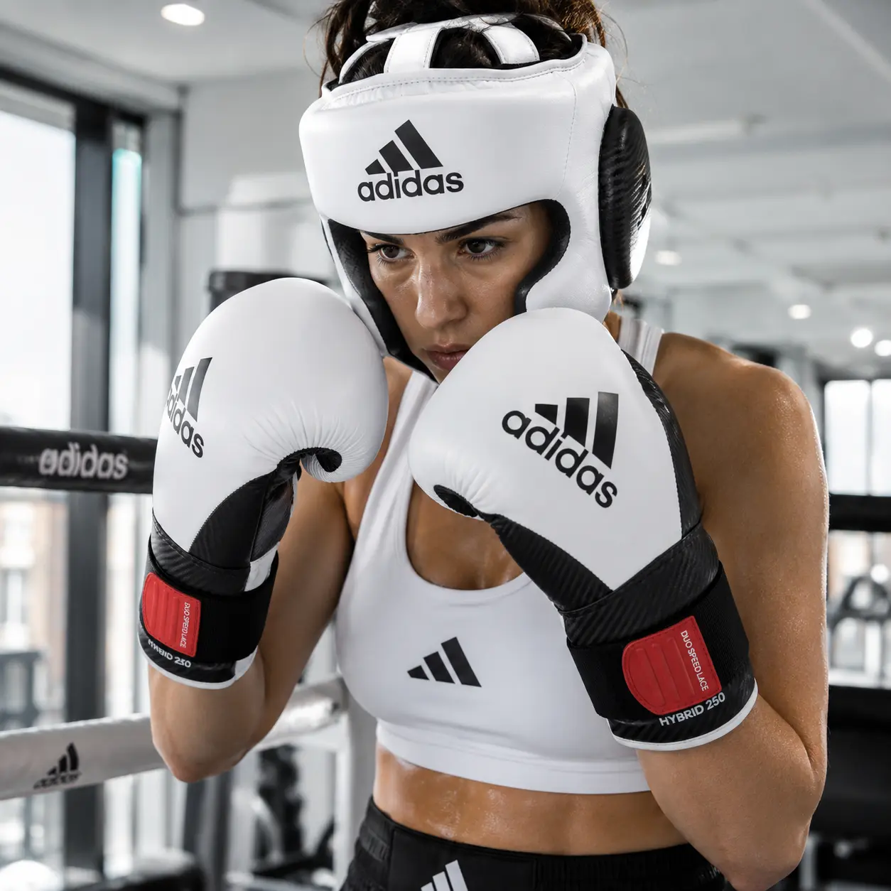 Adidas Hybrid 250 sparring mujer blanco negro