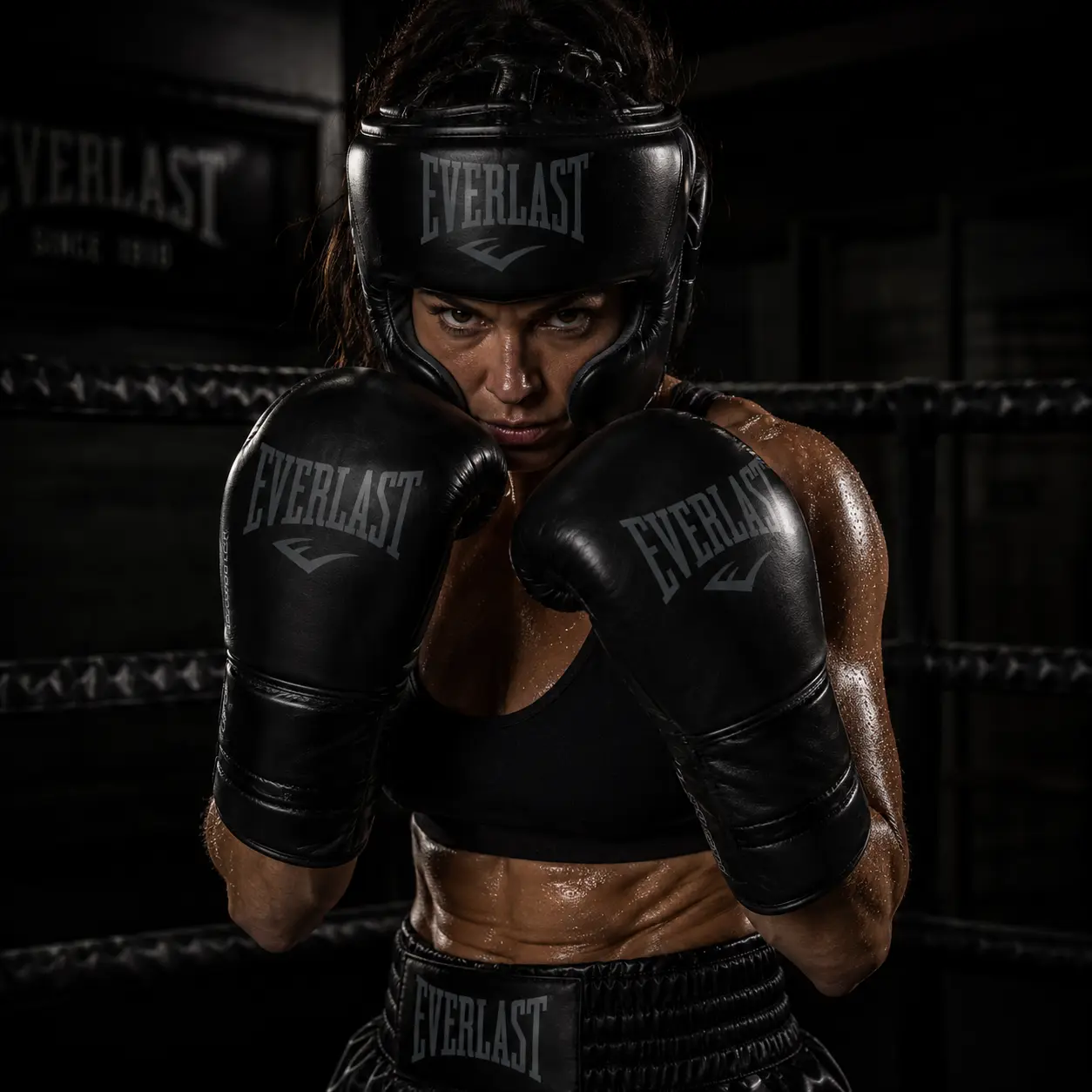 Everlast Powerlock 2 Pro Lace sparring mujer negro