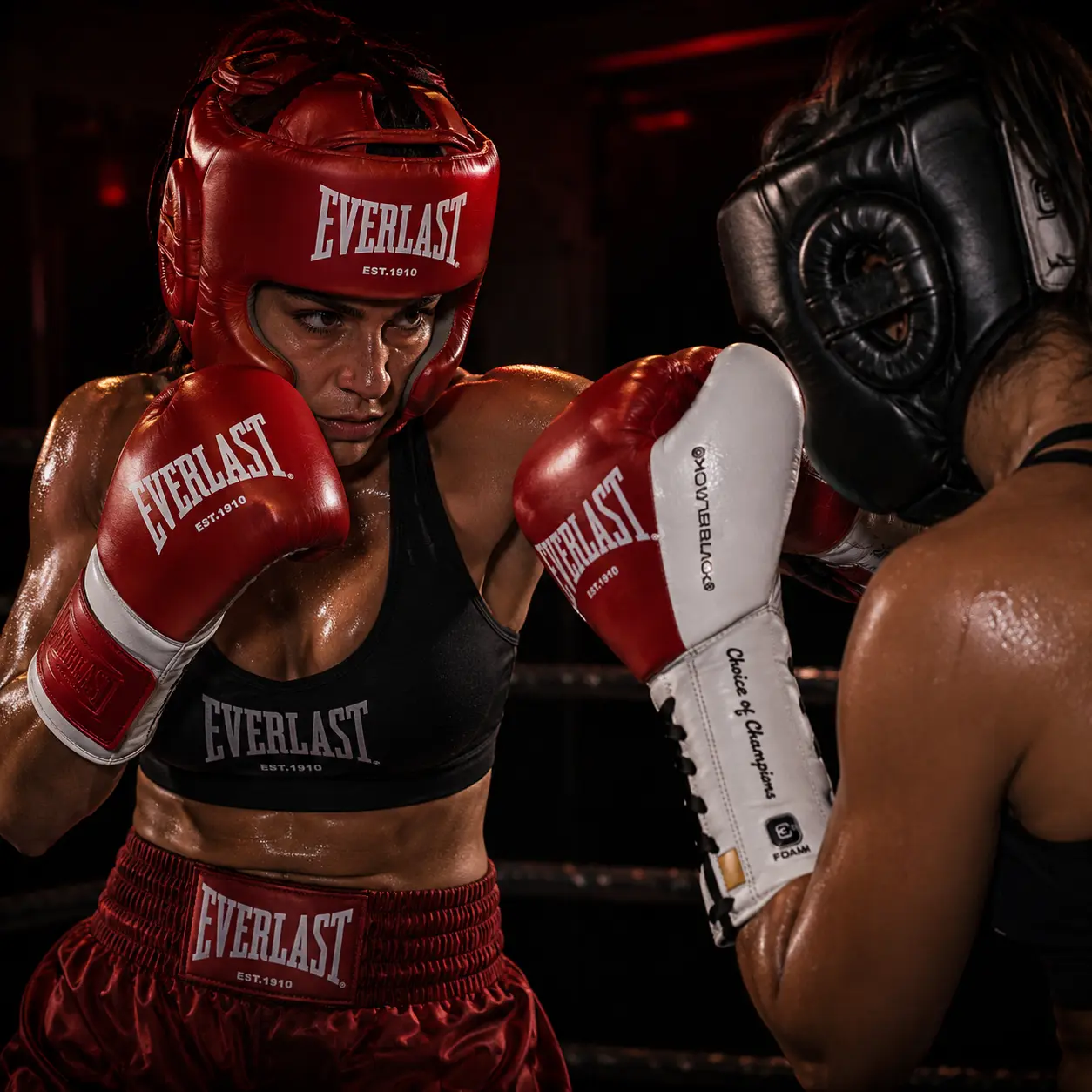 Everlast Powerlock OG Pro sparring mujer rojo