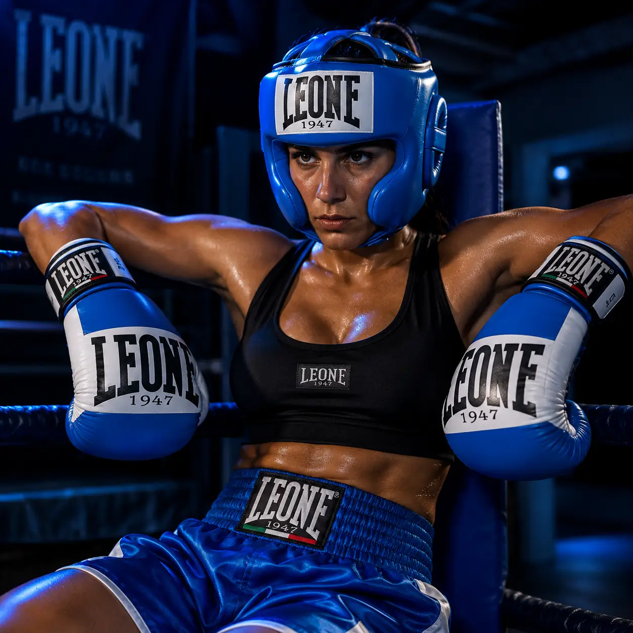 Leone 1947 Shock sparring mujer azul