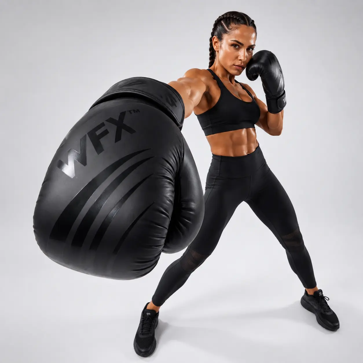 WFX Leather Boxing Gloves negro mujer